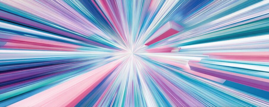 Abstract radial burst of pastel colors, suggesting speed and motion