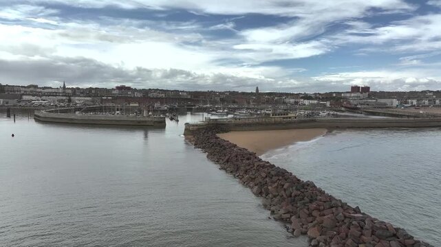 Port of Ramsgate from a drone, Ramsgate, South-East England