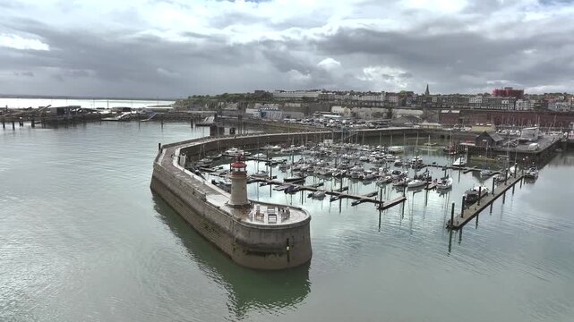 Port of Ramsgate from a drone, Ramsgate, South-East England