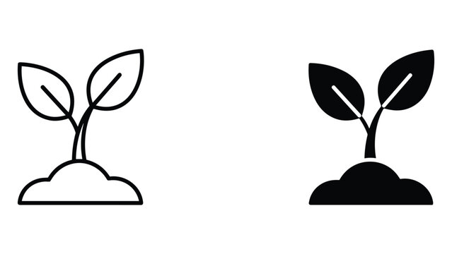 Plant sprout icon vector illustration growth concept