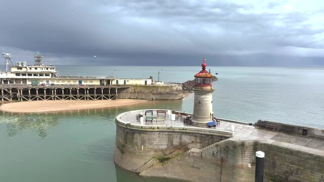Port of Ramsgate from a drone, Ramsgate, South-East England