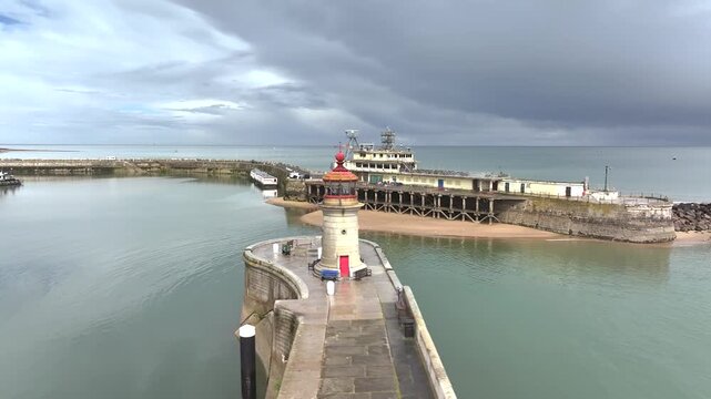 Port of Ramsgate from a drone, Ramsgate, South-East England