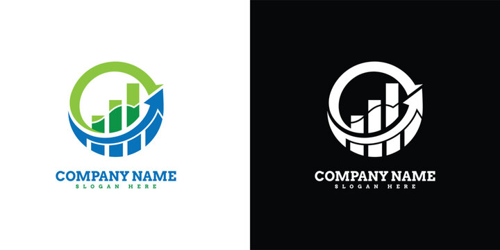 Financial Growth Chart Circular Logo &ndash; Business Development and Marketing Progress Vector Illustration