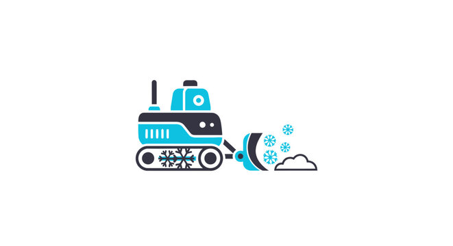 Snow blower machine clearing snow.