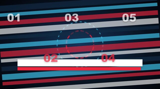 Animated Infographic Element with Numbered Steps and Progress Bar