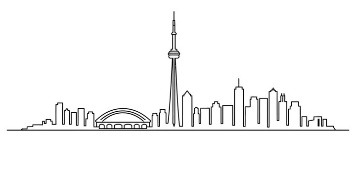 Toronto city skyline outline drawing