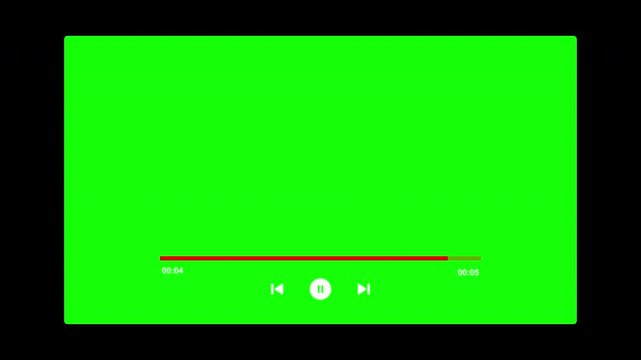 Video media player template play button animation with green screen, Video media player play button clicked by mouse cursor animation with green screen