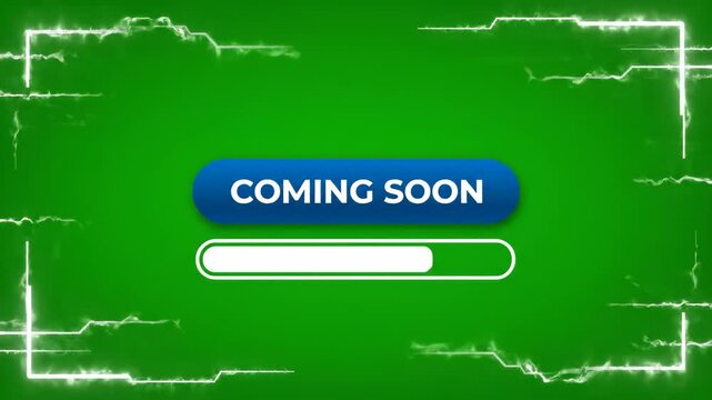 Futuristic Coming Soon Progress Bar Animation with Electric Effects.