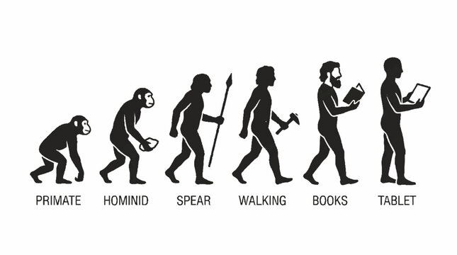 Evolution of Man to Modern Technology User