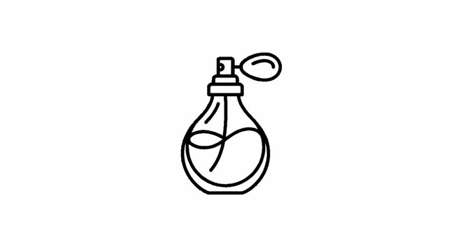 Elegant Perfume Bottle Icon - Minimalist Line Art Design