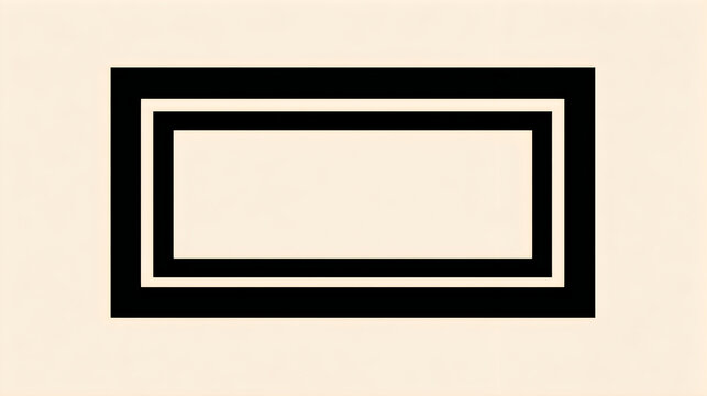 Simple concentric black rectangular frames on a light beige background