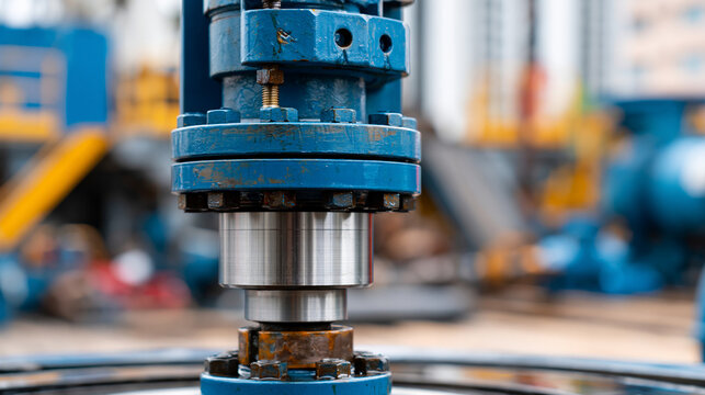 Active oil rig drilling mud circulation system operating at full capacity, drilling fluid management and well pressure control concept, oil and gas extraction operations, no