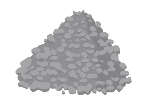 Building material. Heap of gravel. Cartoon supplies for buildings works. Construction concept. Illustration can be used for construction sites or illustrate renovation works