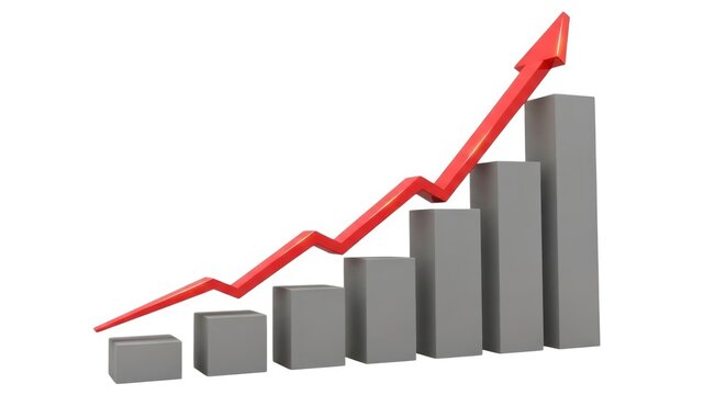 Growing graph icon isolated on white background isolated on white background
