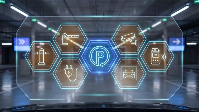 Smart Parking Management System with Digital Icons for Surveillance Payment EV Charging and Vehicle Access Control