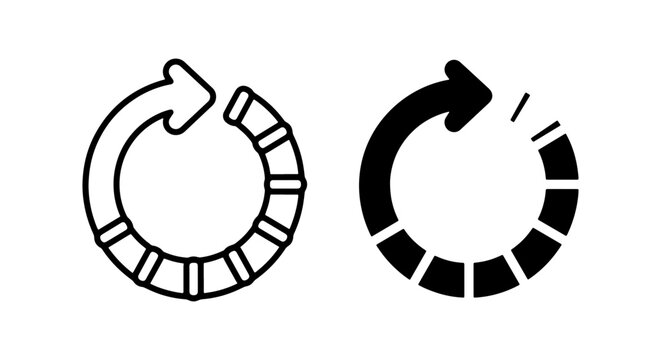 Circular Arrow Icons, Refresh Symbols, Reload Loop Graphics, Repeat Cycle Vector Set