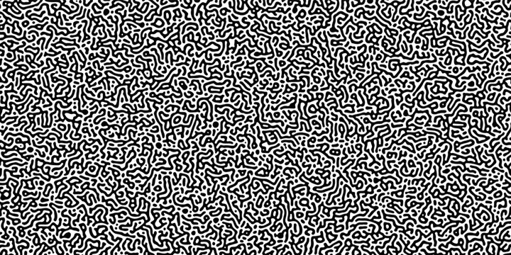 Monochrome Turing reaction. turing style pattern. paper, texture, unique, Turing, pattern, organic, wrapping, Colorful, stipple, dots, line. Linear design with biological shapes. Cell division science