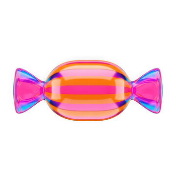 Wrapped orange and pink hard candy sweet treat