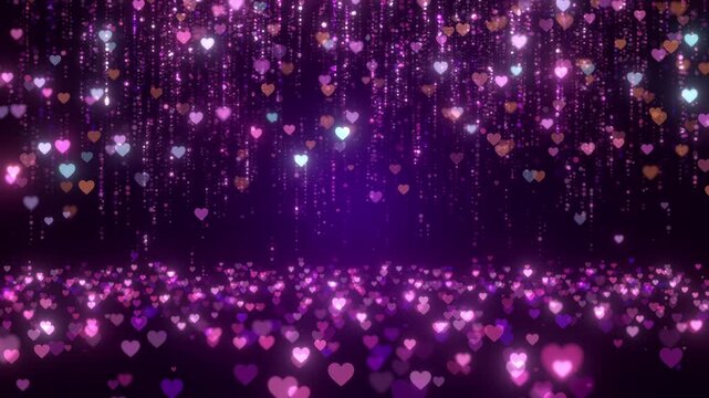 romantic wedding ceremony hearts lights background video