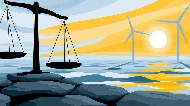 Close-up of climate justice concept illustration addressing global warming impact on vulnerable communities, climate equity concept, climate illustration photography, social