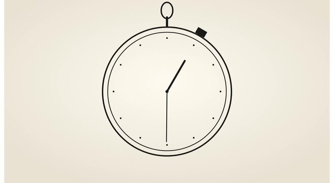 Minimalist stopwatch animation: measuring time and efficiency concept animation