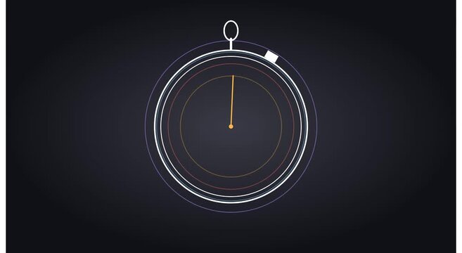 Minimalist stopwatch animation: countdown timer for business productivity animation