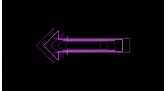 Neon purple arrow motion pulsing digital directional symbol animation