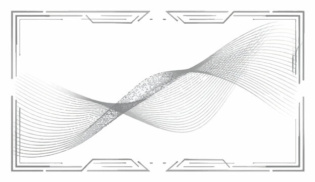 Abstract digital waveform with futuristic interface border, representing data flow or scientific research.