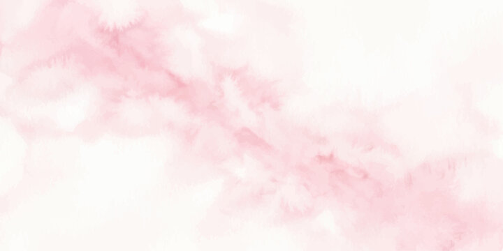 Abstract pink background with bokeh clouds and watercolor texture