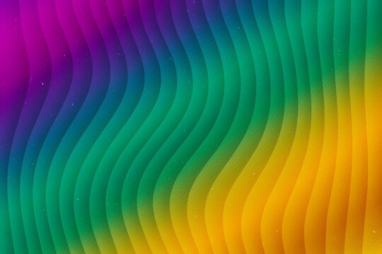 Abstract wavy background with vibrant purple and green gradients, flowing vertical wave patterns, colorful digital texture for modern web design