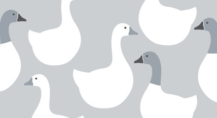 Minimalist Pattern of Geese on Gray Background © Ali