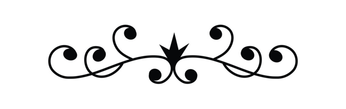 Decorative text dividers and ornamental page separators set.