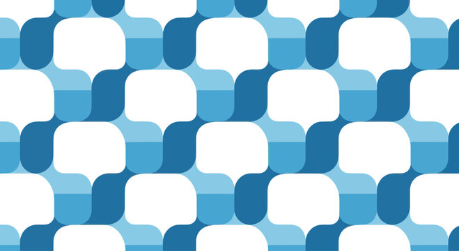 Seamless speech bubble pattern in shades of blue and white, communication concept