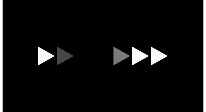 Minimalist loading animation with moving arrows on animation black background