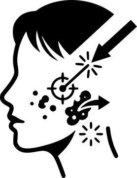 Pigmentation Spot Correction Face Profile Flat Vector Icon

