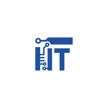 IT Technology Logo: Circuit Board Integrated into 'IT' Letters