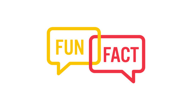 Two overlapping speech bubbles, one yellow with "FUN" and one red with "FACT", isolated on a white background.