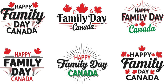 Canada day vector graphics happy family day canada illustrations
