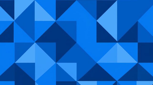 A vibrant abstract composition with layered geometric shapes in shades of blue