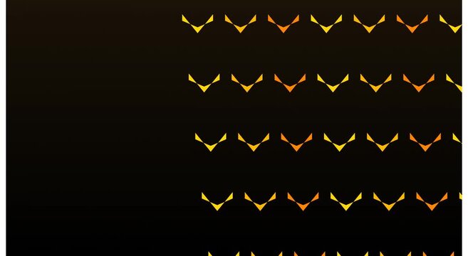 Abstract golden chevron pattern motion animation background, with glowing light effects