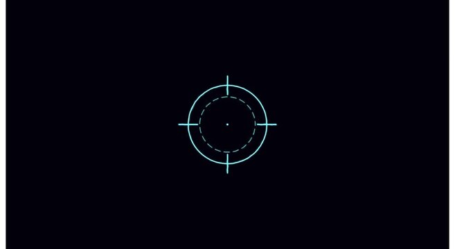 Digital target reticle hud overlay for gaming and sci-fi interface animation