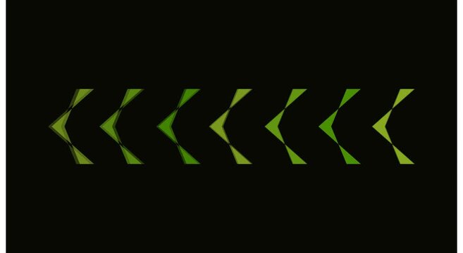 Green arrow motion background: abstract neon directional pulse loop animation