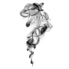 Fototapeta premium Black smoke, isolated on cutout transparent background