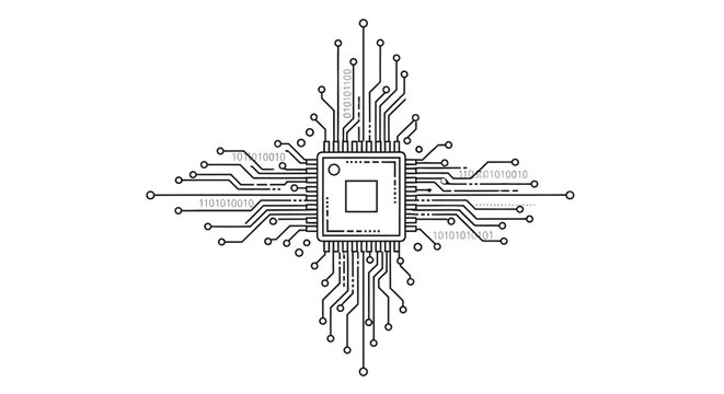 Microchip circuit board design element.