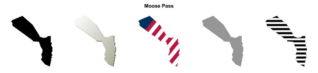 Obraz premium Moose Pass (Alaska) blank outline map