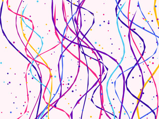 Fototapeta premium Bright Curling Ribbons Festive Party Background