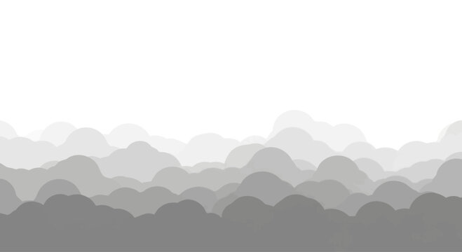 Gradient Cloudscape Seamless Pattern on White Background