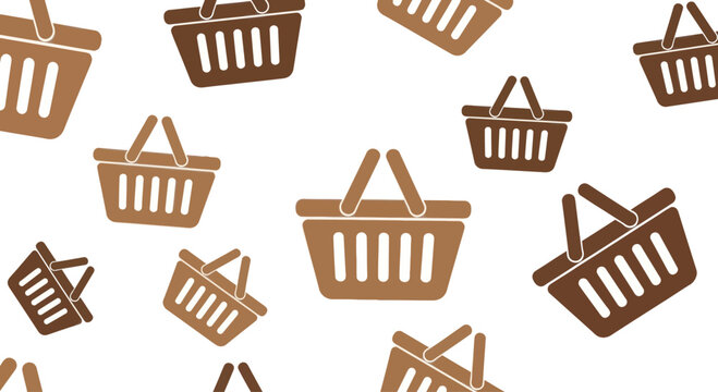 Shopping Basket Pattern - Seamless Background for E-commerce