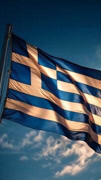 greece greek flag waving in the wind