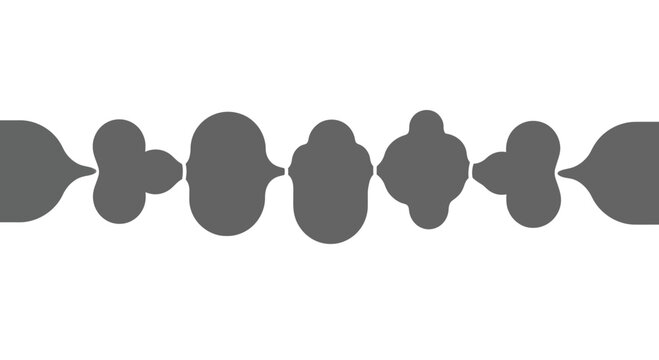 Abstract Organic Shapes Seamless Border on White